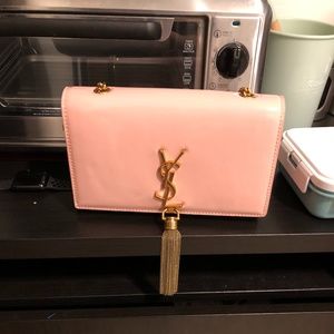 YSl Medium Kate Tassel bag in pink smooth leather